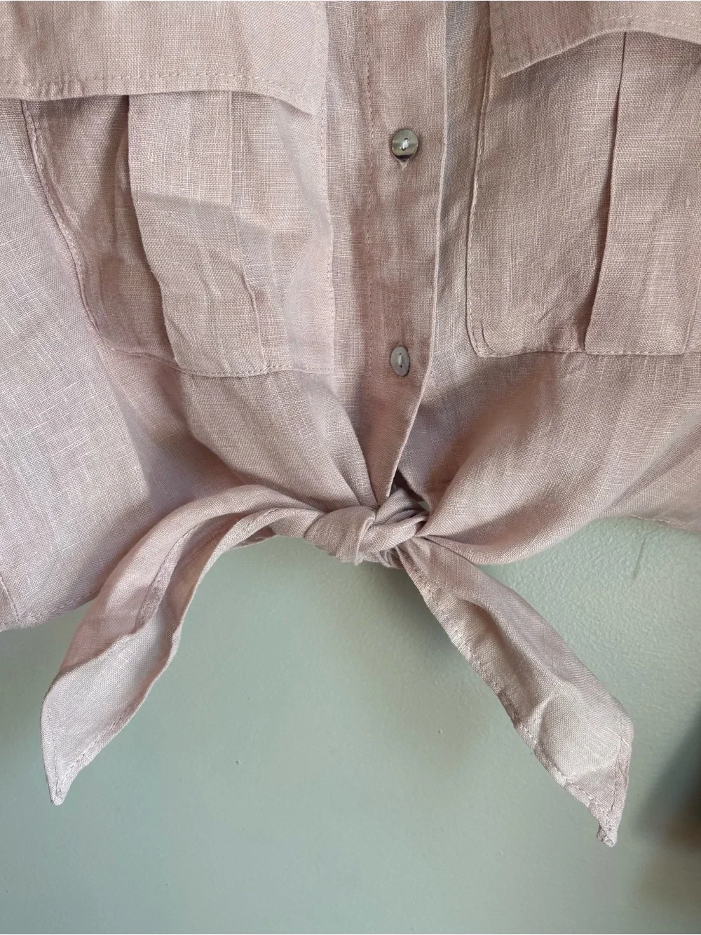 Zara Pink Tie-Front Shirt